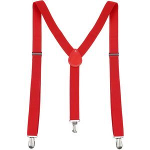 Suspenders Metal Clips Adjustable Elastic Band Y Shaped Suspender Bright Red